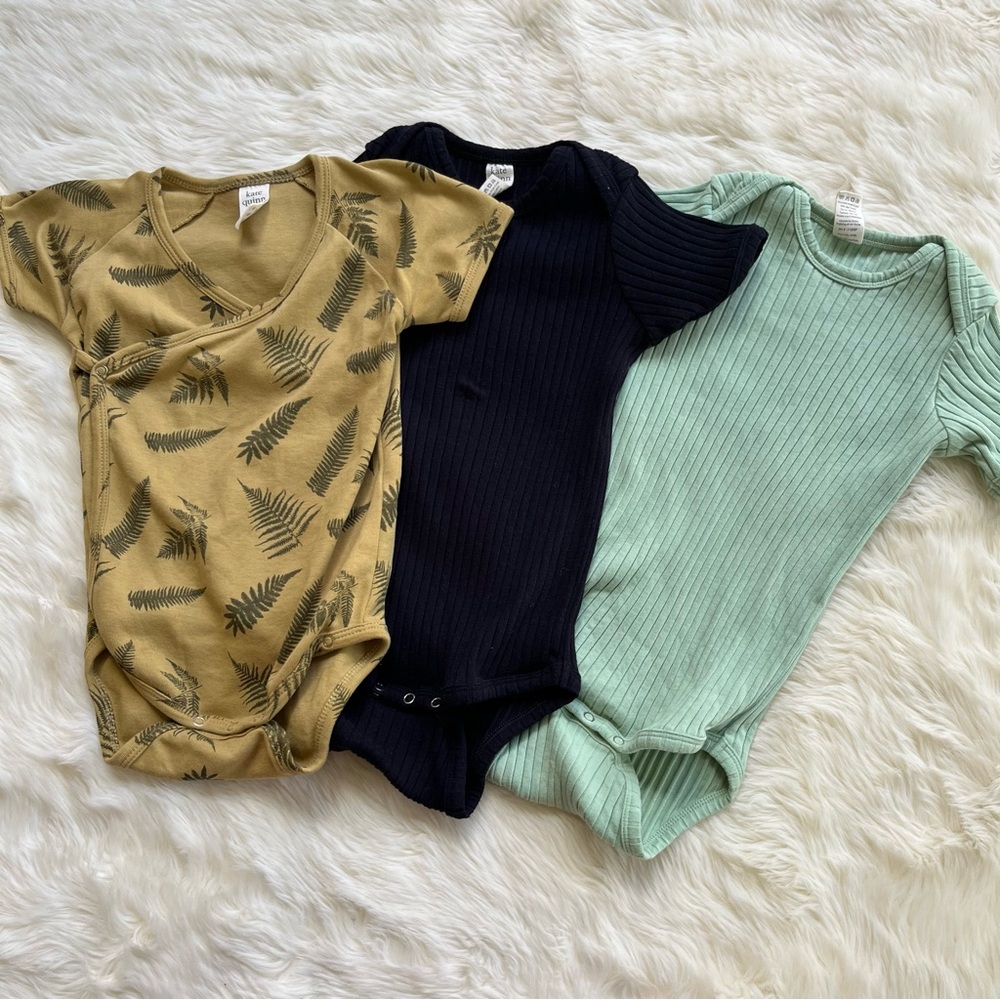Kate Quinn Bodysuit bundle. Size 18-24 Wide Rib Cotton Green, Black, Olive Fern